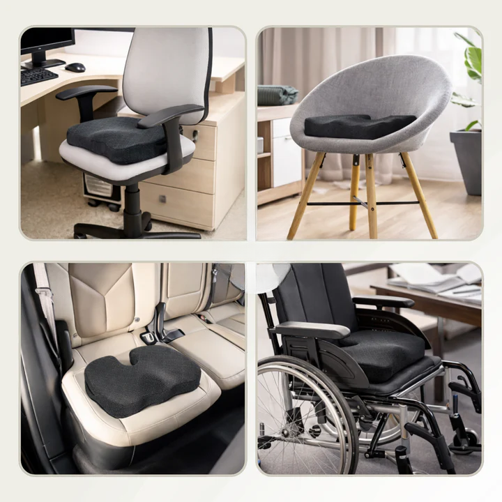 Ergonomisches Sitzkissen aus Memory-Schaum mit rutschfester Unterseite
