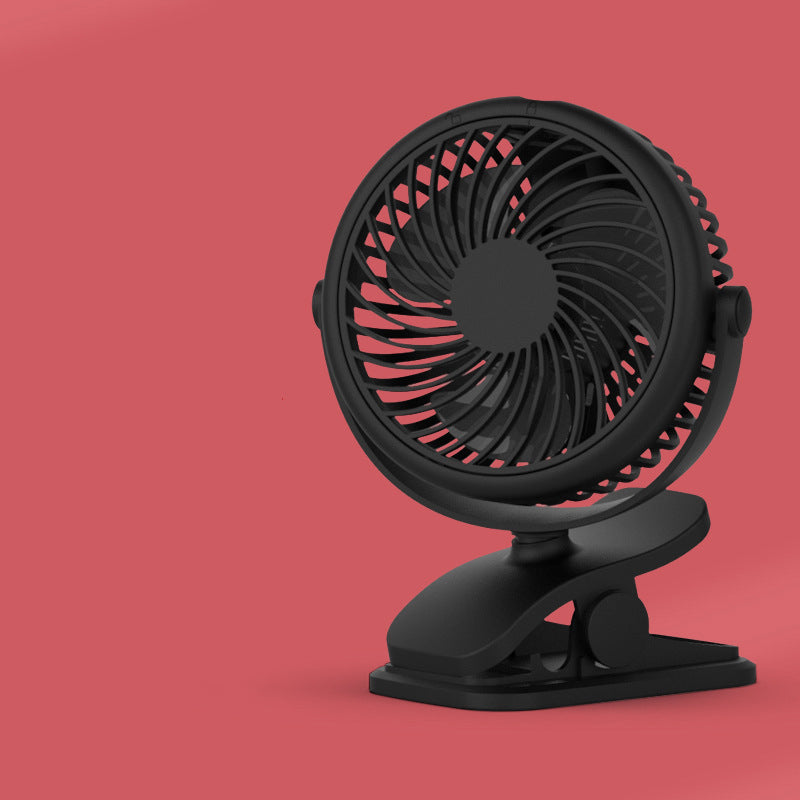 Portable Clip-On Fan with 360° Rotation – USB & Rechargeable Battery
