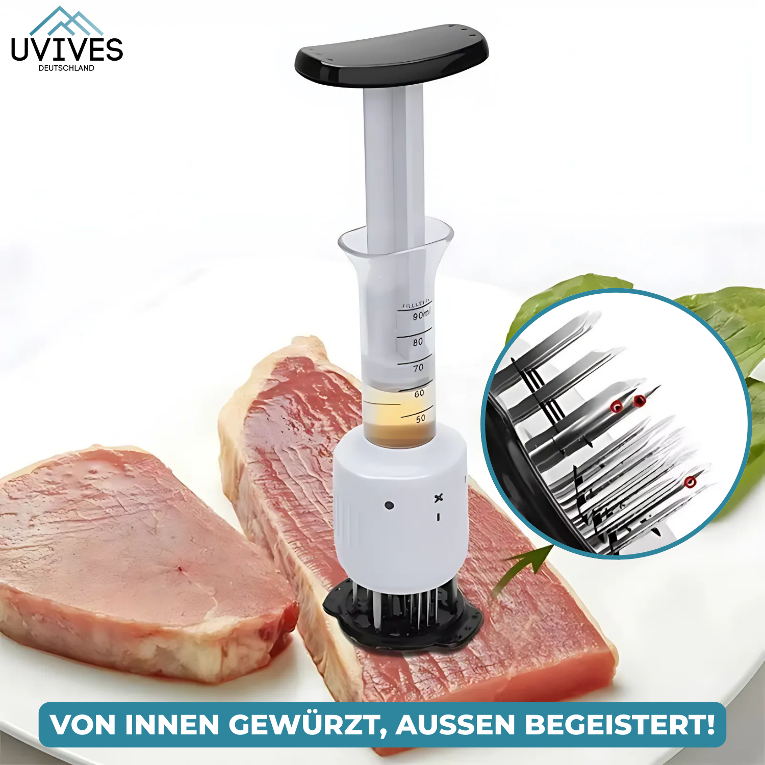 FleischGenuss - 2 in 1 Marinaden-Injektor und Zartmacher