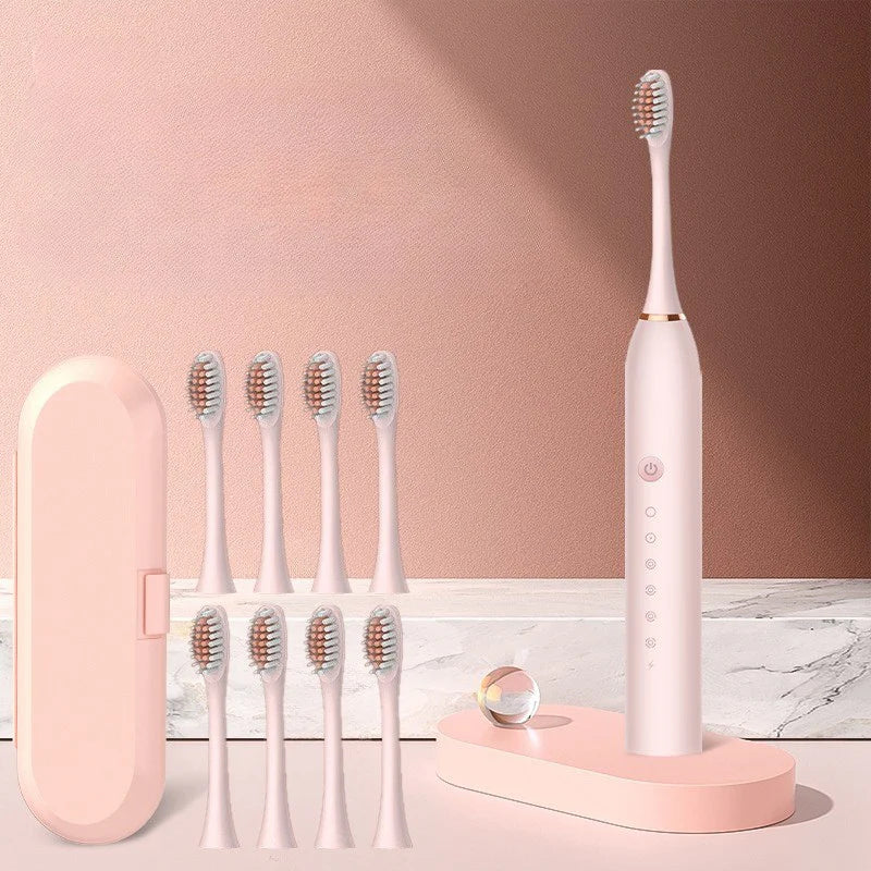 SonicPure Electric Toothbrush – Rechargeable, Quiet, and 8 Brush Heads