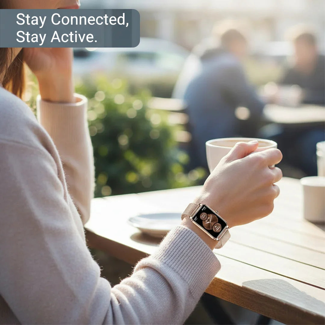 Elegant Smartwatch with Fitness Tracking and Notifications