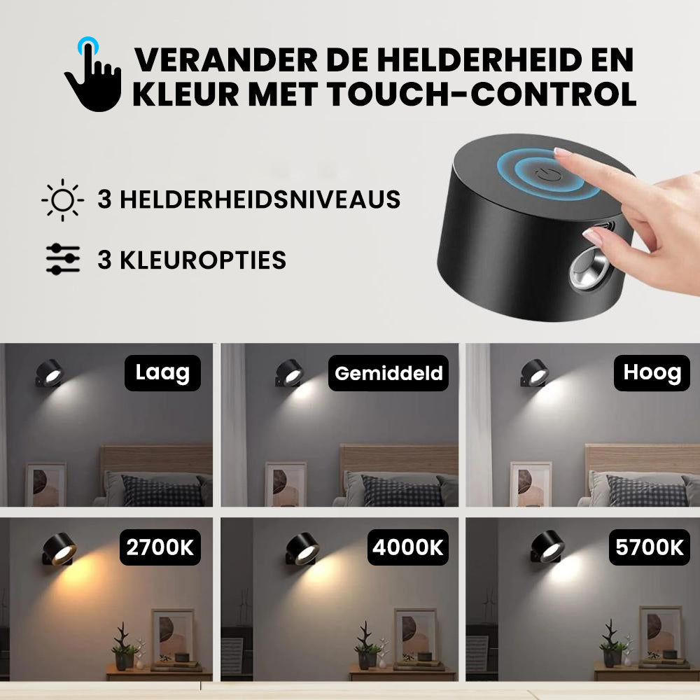 Flexibler Wandleuchte mit 360° Drehfunktion für jeden Raum