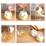 Practical egg separator in chicken design