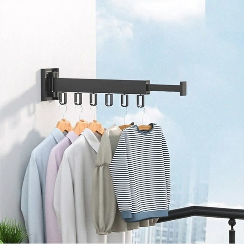 Wall-mounted, Retractable Clothesline for space-saving use