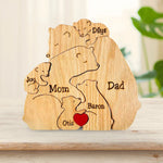 Personalizable Wooden Puzzle with Bear Motifs for the Family