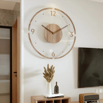 Wanduhr aus Holz mit leiser Mechanik – Modernes Acryl-Design für das Wohnzimmer