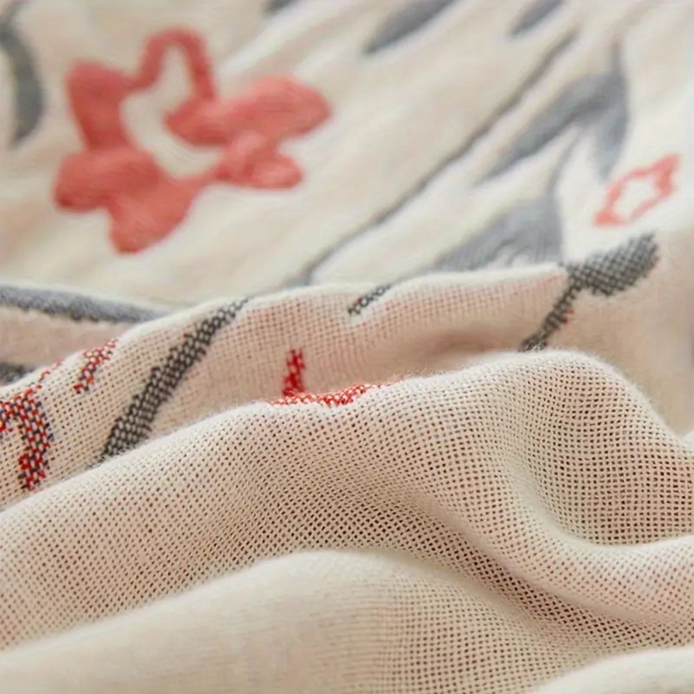 Reversible Floral Blanket with French Flair