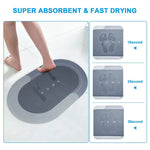 Non-slip oval bath mat with high absorbency