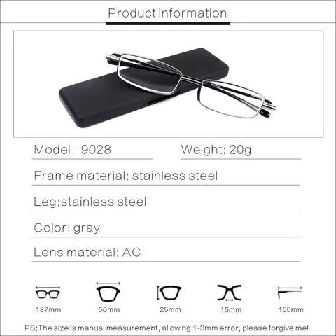 Compact Folding Reading Glasses for Men and Women