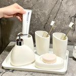 Elegant Bathroom Set with Soap Dispenser and Tumblers