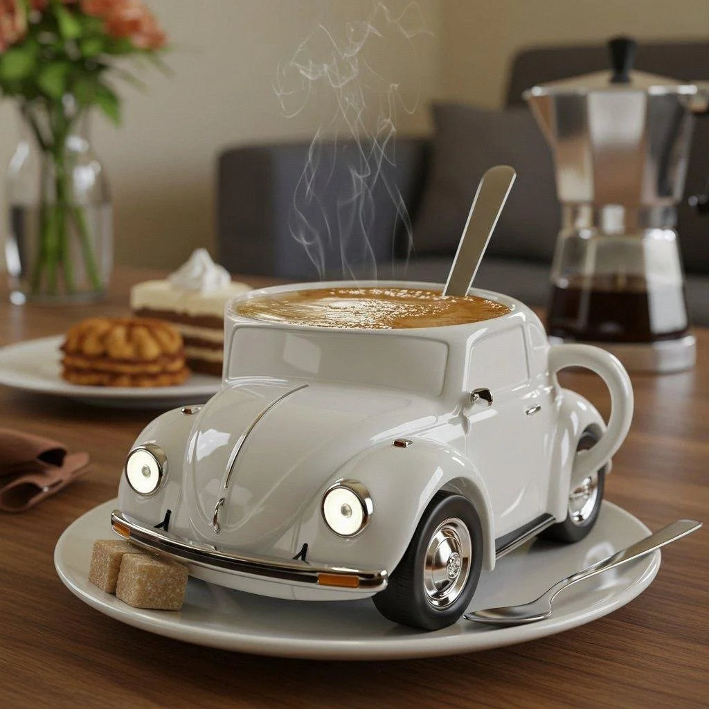 Retro Ceramic Mug with 3D Design – Ideal for Coffee and Tea