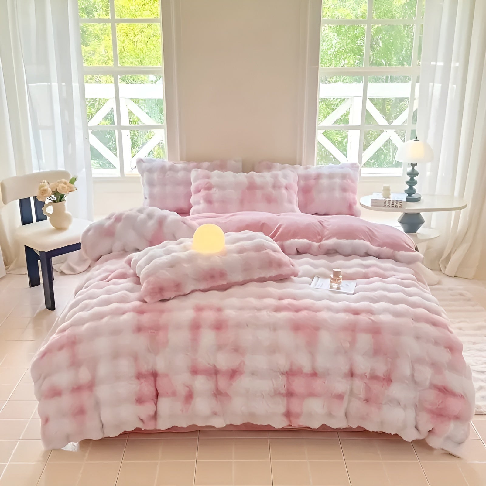 Cozy Plush Duvet Cover Set – Warm and Soft for Autumn & Winter | Reversible Design in Rabbit Fur & Milk Velour