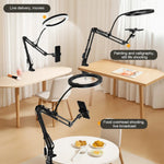 Dimmable LED Ring Light with Flexible Arm and Smartphone Holder | 3 Light Modes & USB-Powered | Ideal for Live Streams, Videos, and Selfies