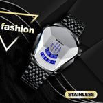Elegant Men's Quartz Wristwatch with Diamond Surface