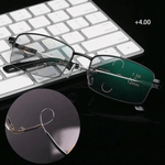Lightweight titanium reading glasses with progressive lenses