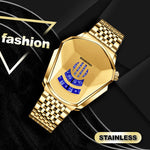 Elegant Men's Quartz Wristwatch with Diamond Surface