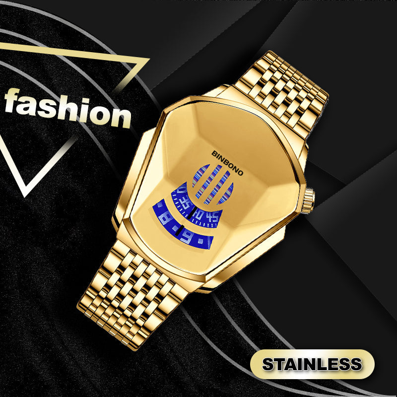 Elegant Men's Quartz Wristwatch with Diamond Surface