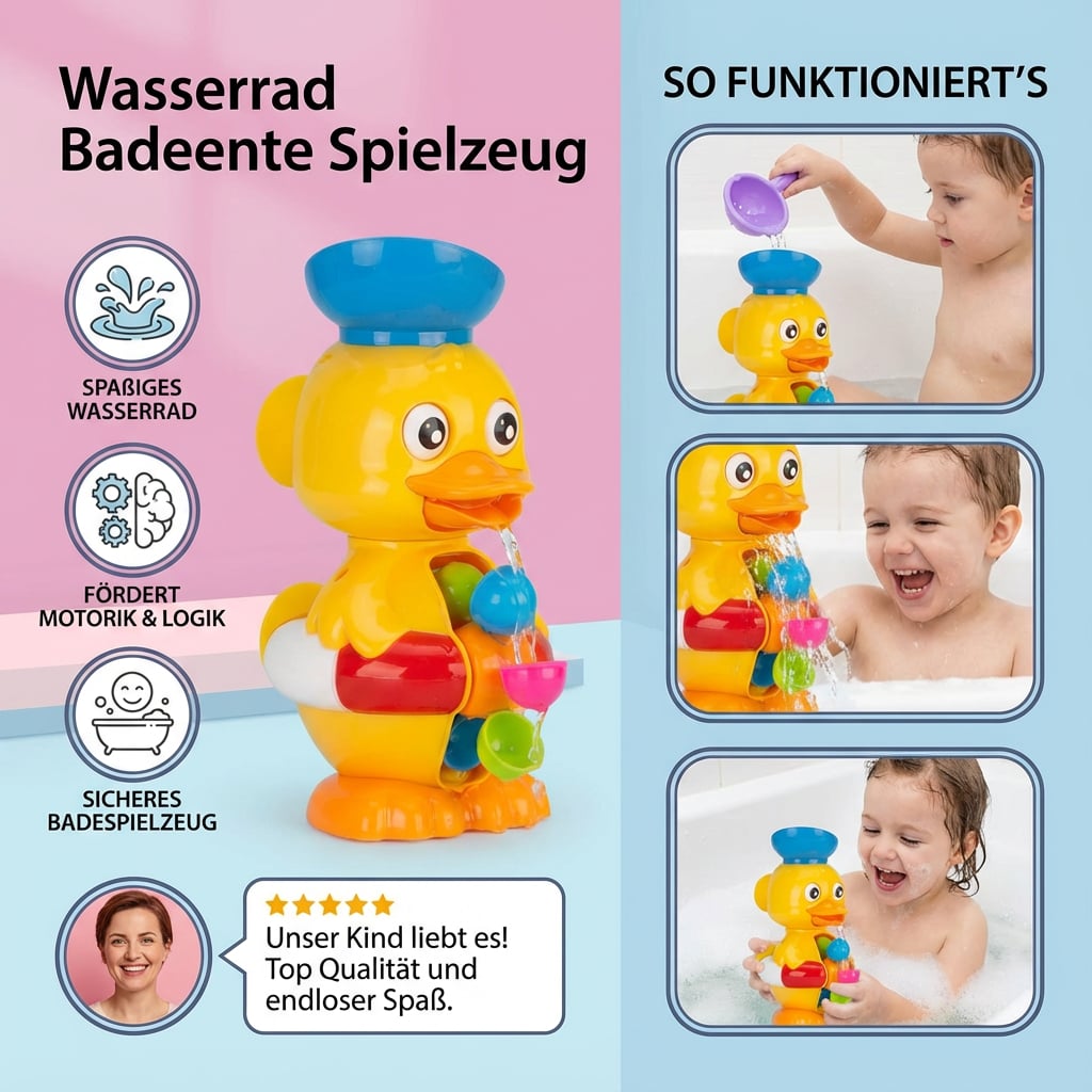 Waterwheel Duck Toy for the Bath