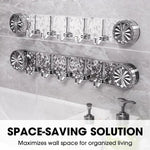 Wall hook rack with foldable hooks – no drilling required