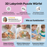 Puzzle cube with 3D labyrinth design