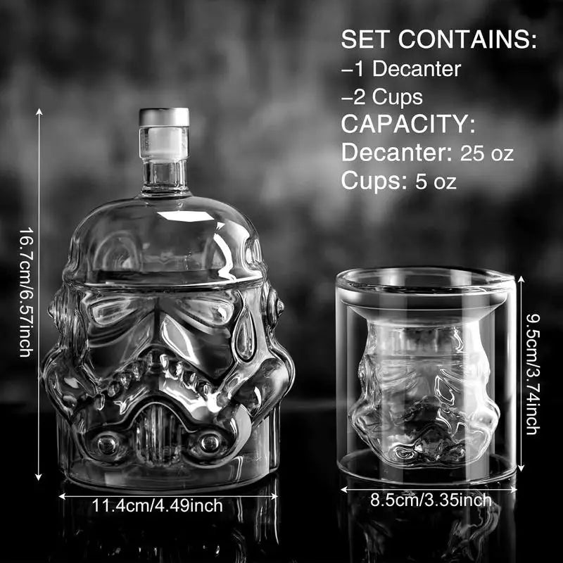 3-teiliges Set kreativer Whiskeykaraffe mit 2 Gläsern für die Bar