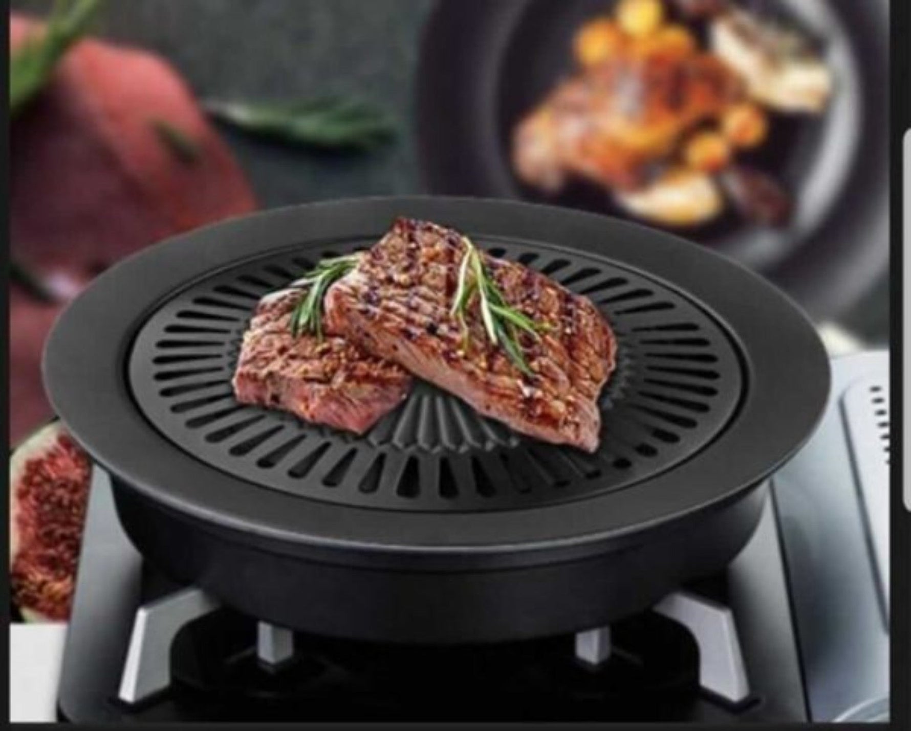 Vielseitige Grillpfanne für den Innenbereich - 32 cm Durchmesser