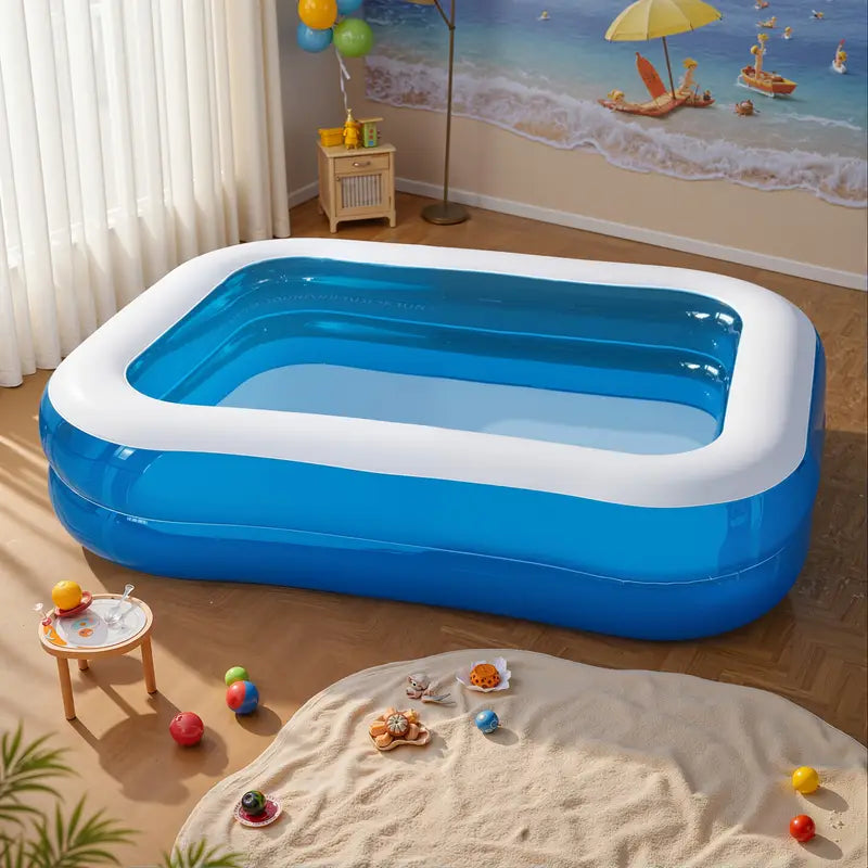 Spacious Inflatable Family Pool for 4 People - Durable PVC Material