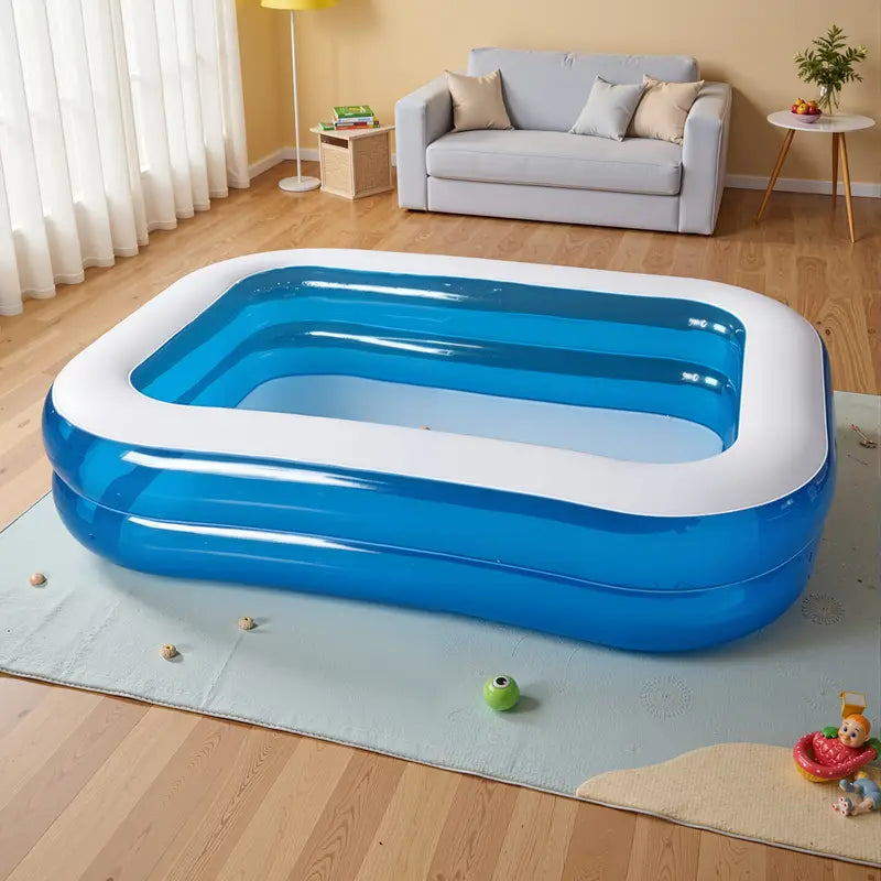 Spacious Inflatable Family Pool for 4 People - Durable PVC Material