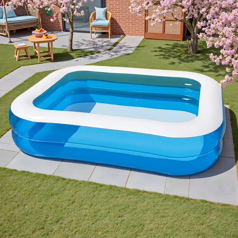 Spacious Inflatable Family Pool for 4 People - Durable PVC Material