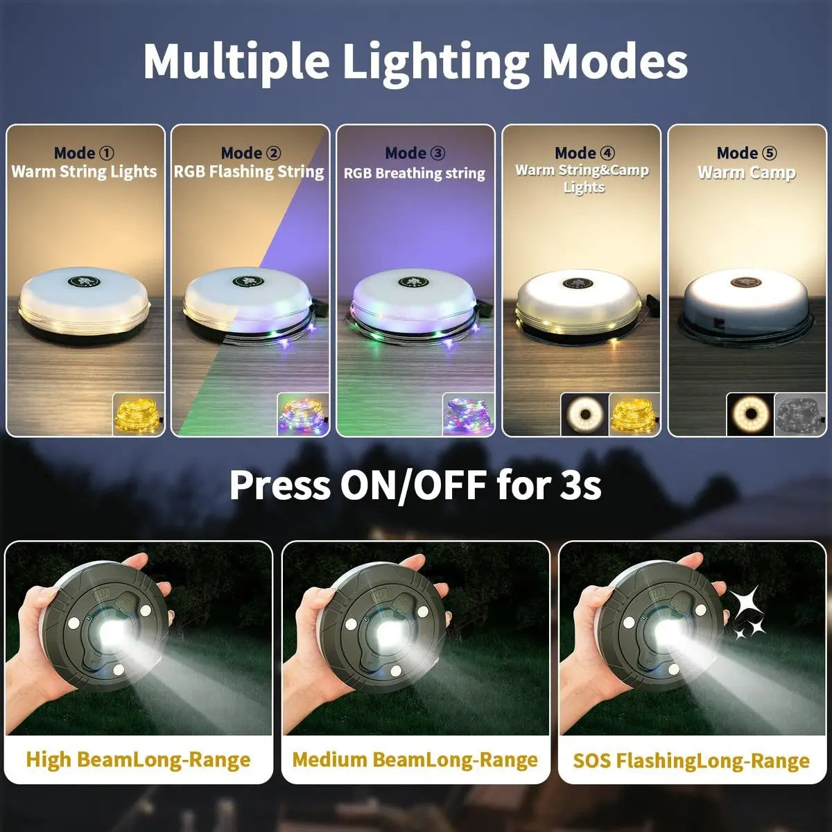 LumiPack 4-in-1 Campingbeleuchtung für unvergessliche Nächte