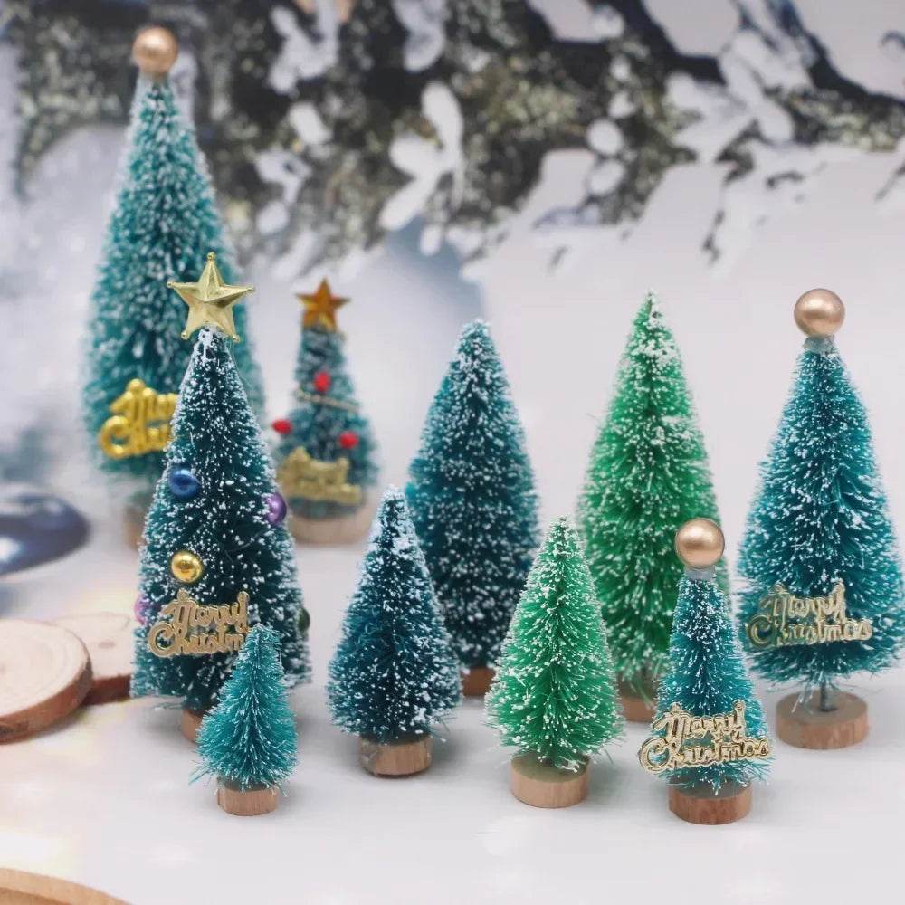 Festlicher Miniaturbaum | Handgearbeitet aus Zeder und Kiefer | Tischdekoration & Weihnachtsfigur 4,5–13 cm