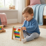 Wooden abacus for learning arithmetic skills
