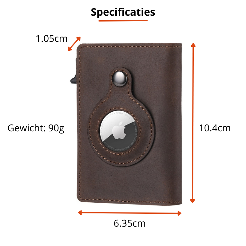 Elegant card holder with integrated AirTag compartment