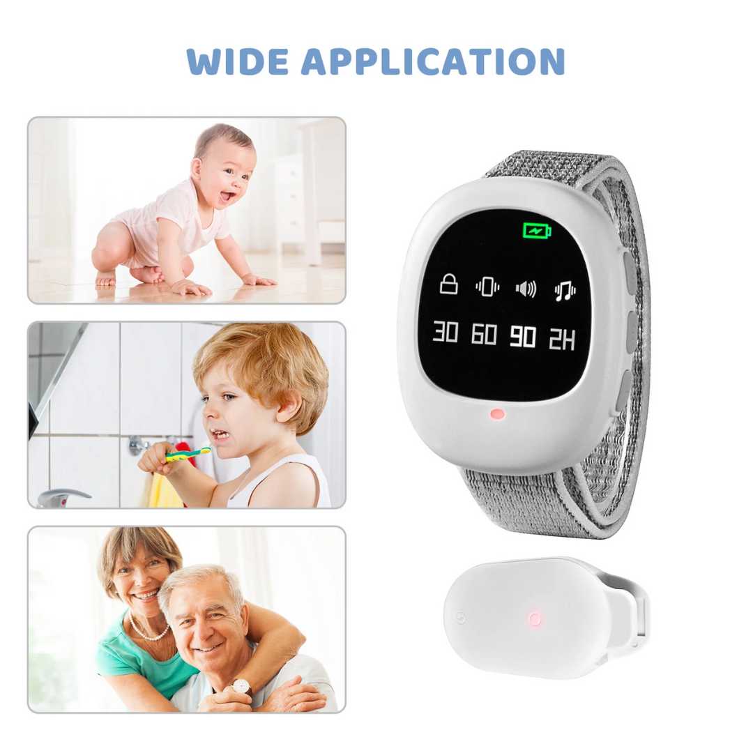 Wireless Bedwetting Alarm with Vibration Signal and Timer Function – USB Rechargeable