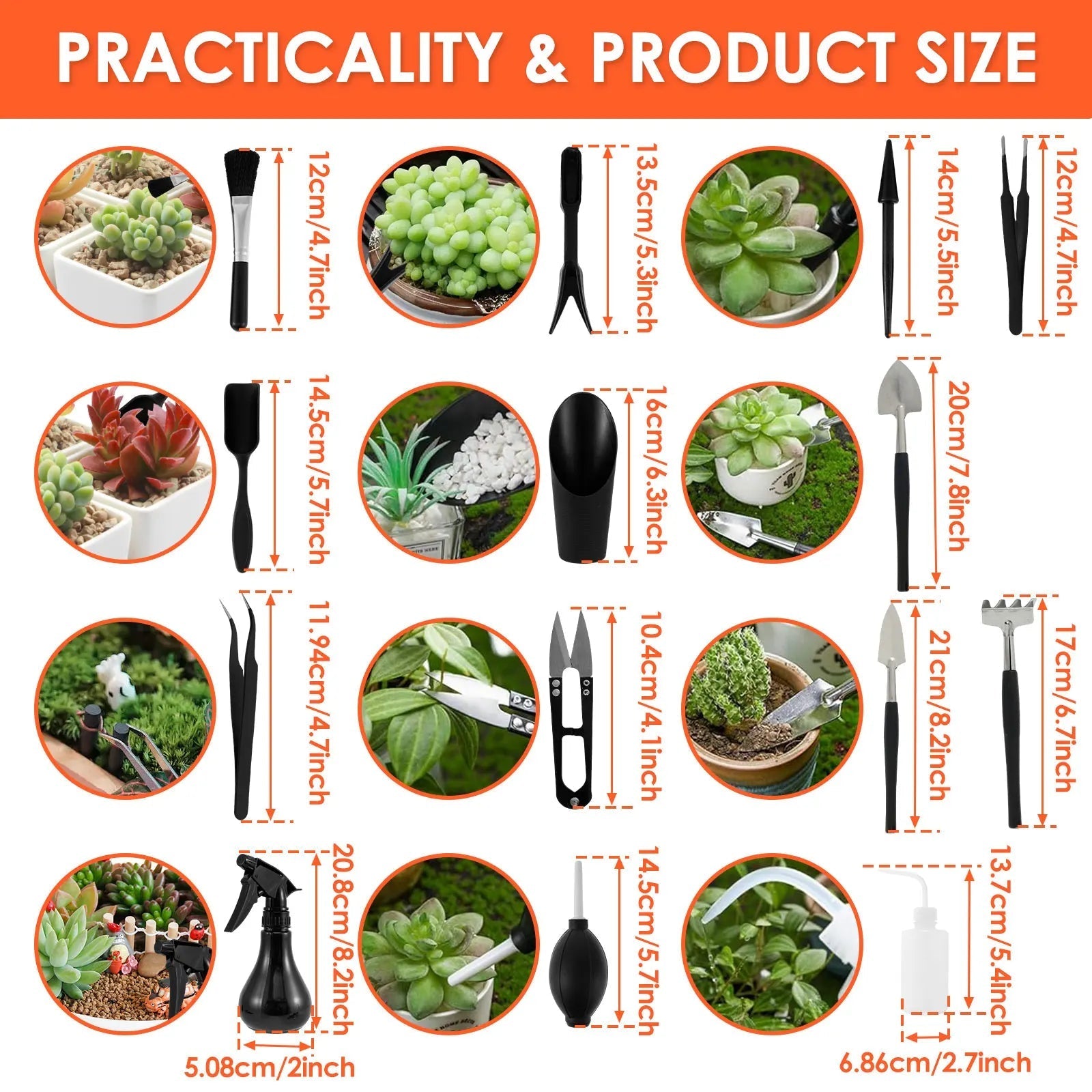 Practical Garden Tool Set for Succulent Care | 13/16-piece | 99 x 99 cm
