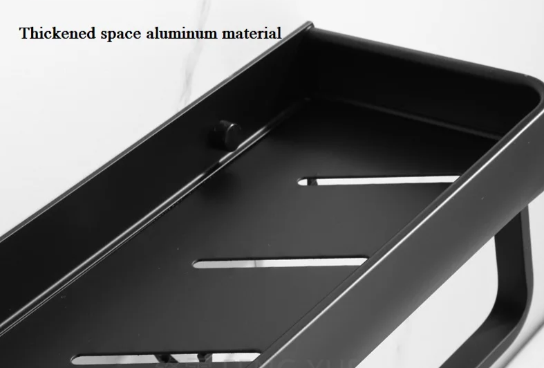 Black aluminum corner shelf without drilling - Voltyx