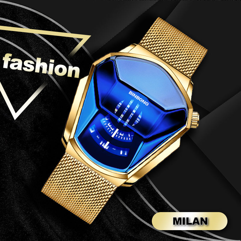 Elegant Men's Quartz Wristwatch with Diamond Surface