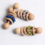 Wooden Rattle for Babies with Teethers – Teething Support Toy