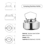 45.6oz Stainless Steel Camping Stove for Backpacking and Bushcraft Accessories