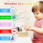 Wooden musical early learning toy with keys and lights