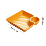 Practical serving platter with integrated dip section