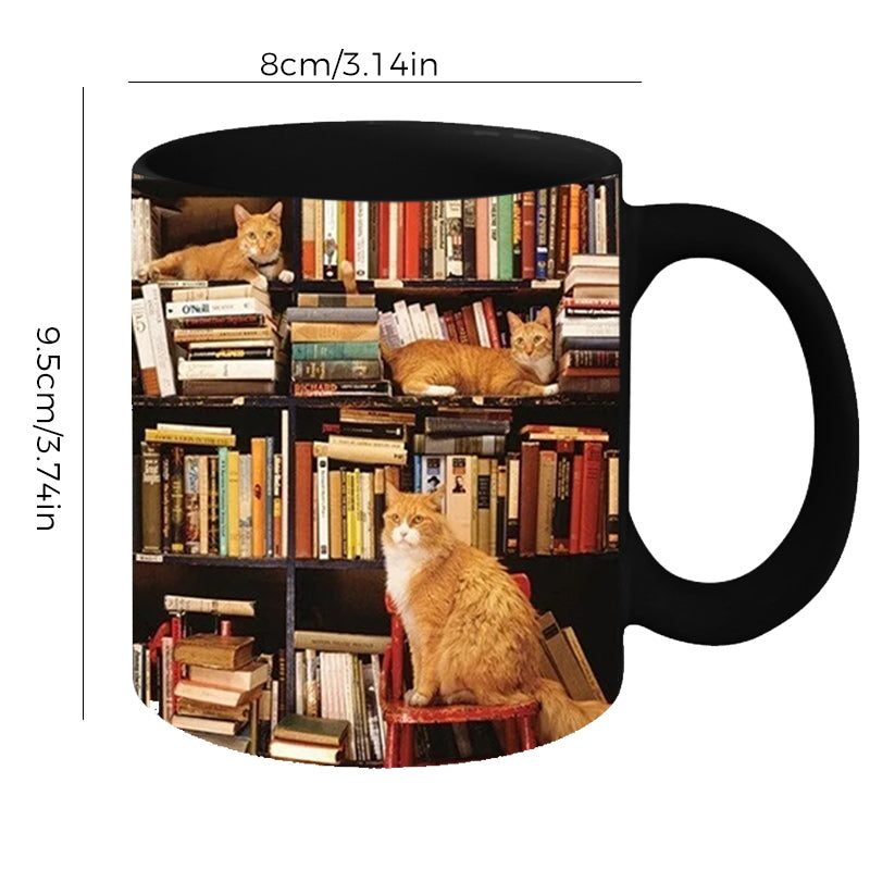 Bücherregal aus Keramik – Geschenk für Katzen- und Buchliebhaber