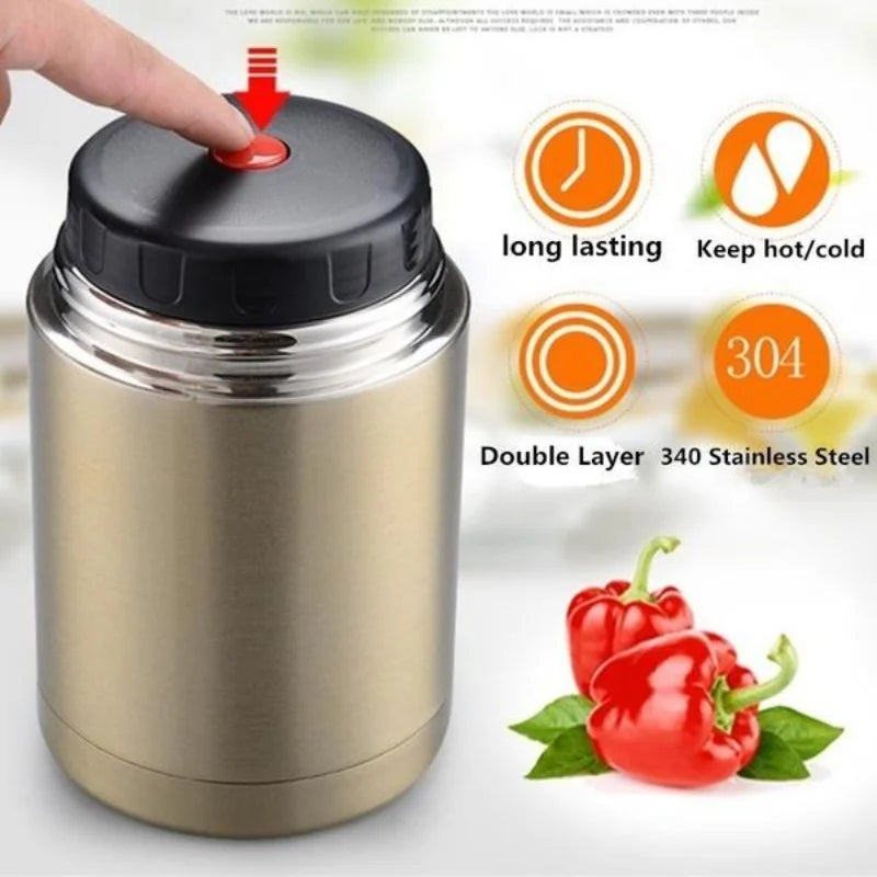 ThermoPro Lunchbox | Edelstahlbehälter | 800 ml / 1000 ml | Kochen ohne Strom