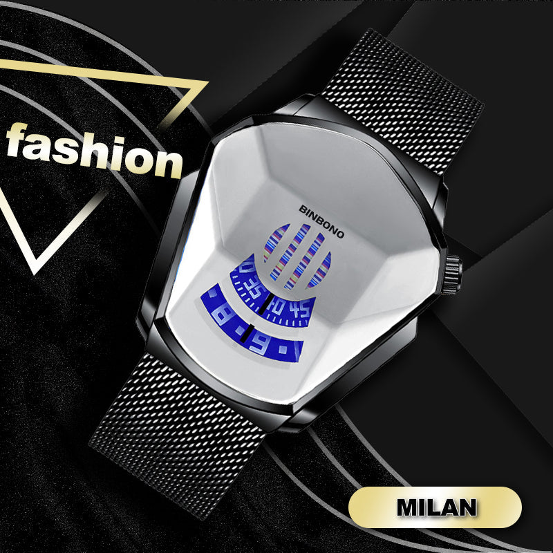 Elegant Men's Quartz Wristwatch with Diamond Surface