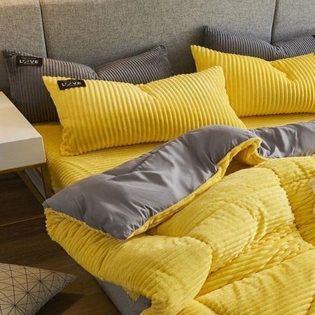 Gemütliches Cord-Velours Bettwäsche-Set für den Winter