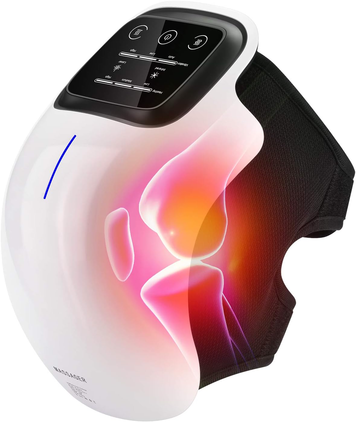 Heat and Vibration Knee Massager with Infrared – Cordless and Rechargeable