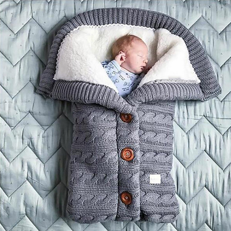 Lined Baby Sleeping Bag with Hood – Soft Knitted Fabric