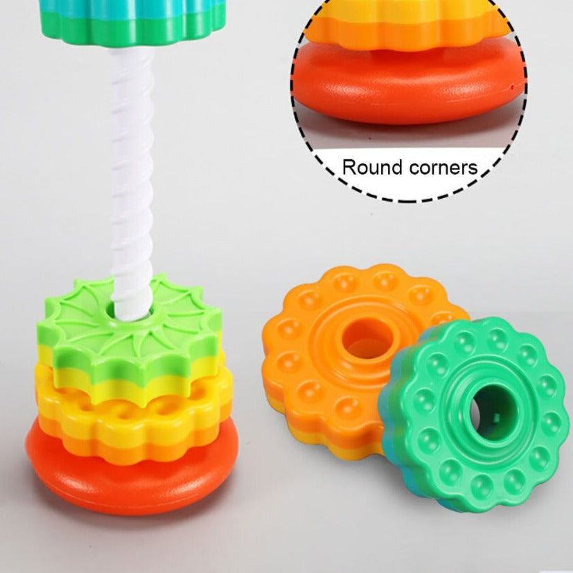Rotierender Lernspaß | Bunter Stapelturm für Kinder