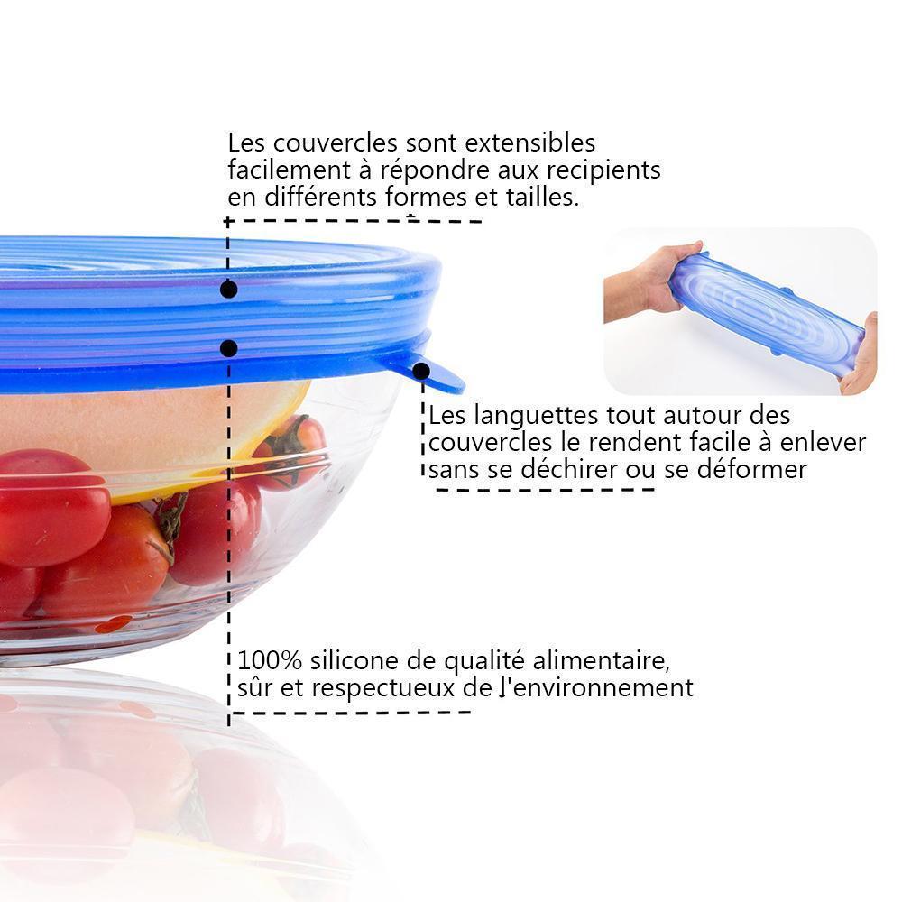 6-piece silicone lid set