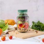 Practical Glass Salad Bowl with Lid – Fresh Ingredients, No Soggy Salads